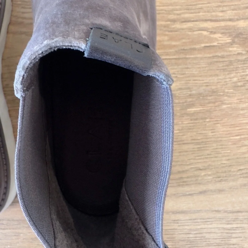 Clae Richards Vibram Chelsea Boots-Umber Waxed Dark Charcoal Suede-Men's Size 11